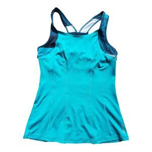 Reebok Tank Top Women Small Razorback Play Dry Shelf Bra Gym Run Crossfit Yoga